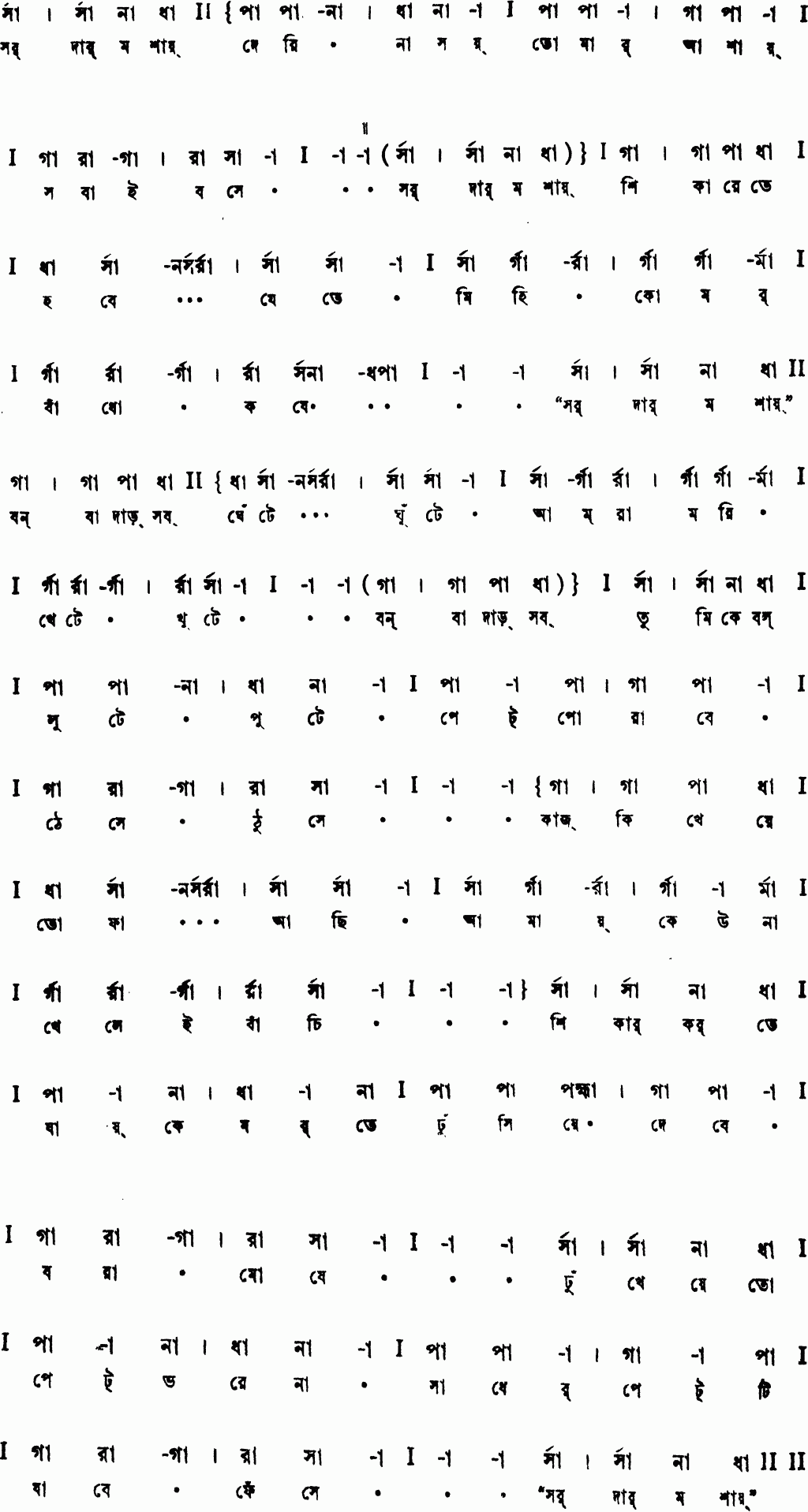 Notation sardar mahashoy