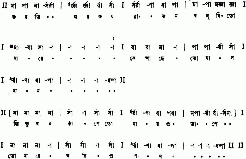 Notation jayati joy joy