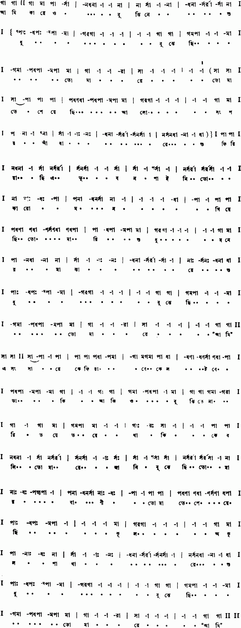 Notation ami kareo bujhi ne