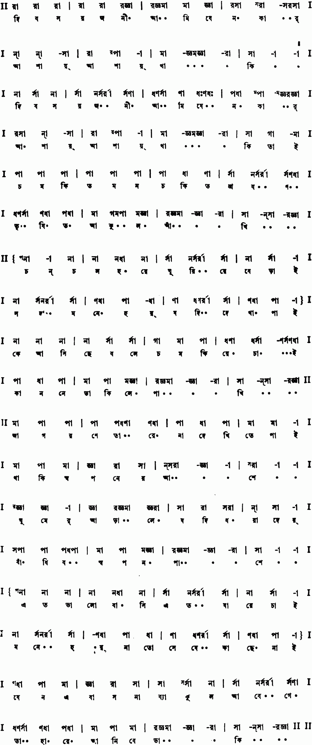 Notation dibasa rajani