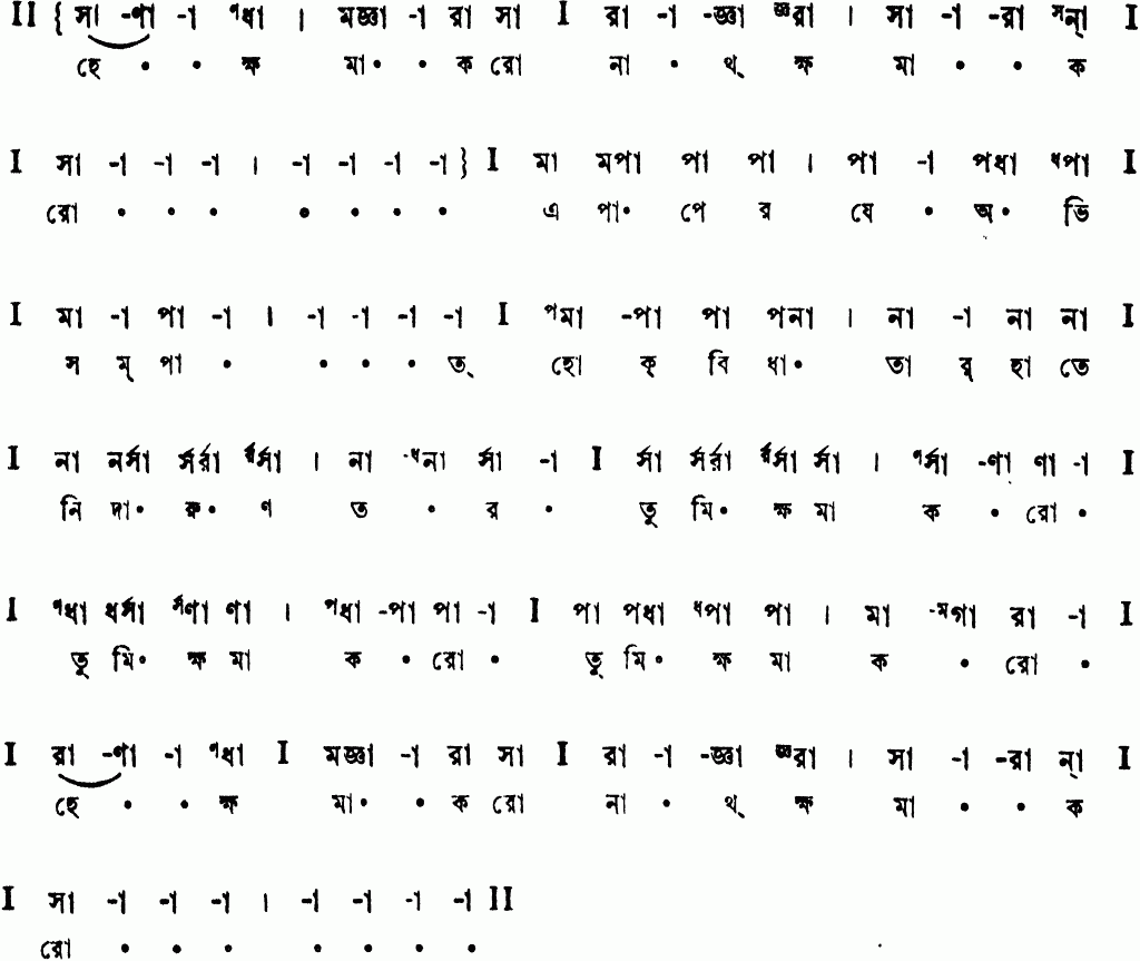 Notation khoma karo nath