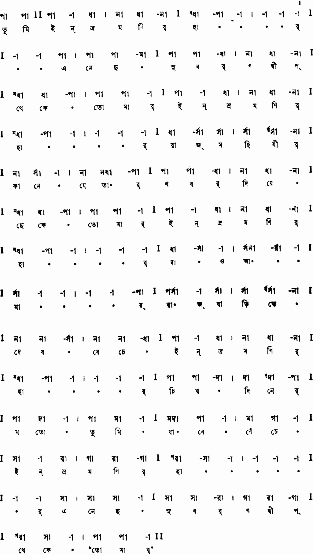 Notation tumi indramanir