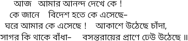 Tagore song aj amar ananda dekhe