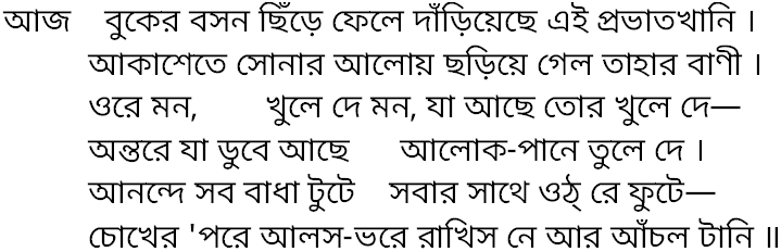 Tagore song aj buker basan chhire