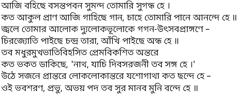 Tagore song aji bohiche basantapaban