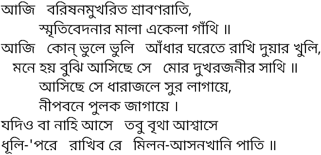 Tagore song aji borisanomukhorito