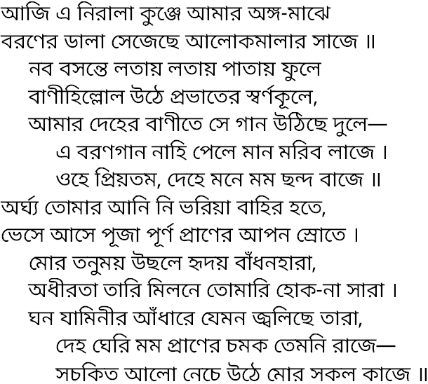 Tagore song aji e nirala kunje