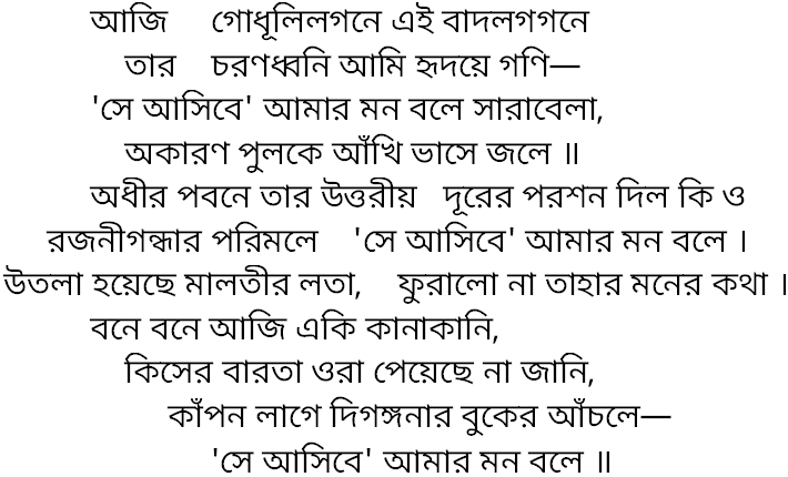 Tagore song aji godhuli lagone