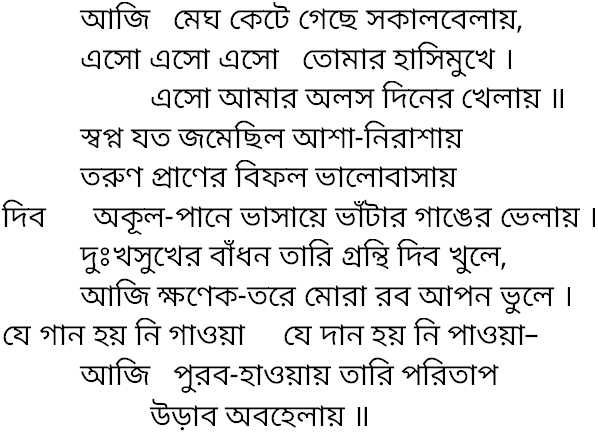 Tagore song aji megh kete gechhe