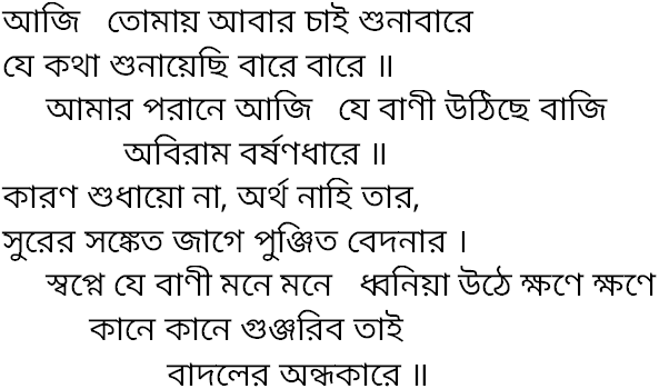 Tagore song aji tomay abar chai