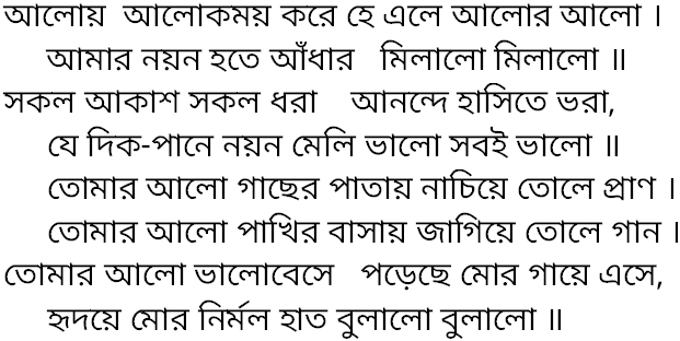 Tagore song aloy alokmoy kore