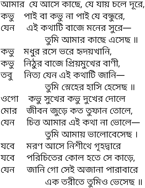 Tagore song amar je ase kachhe