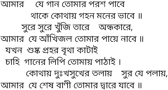 Tagore song amar je gan tomar