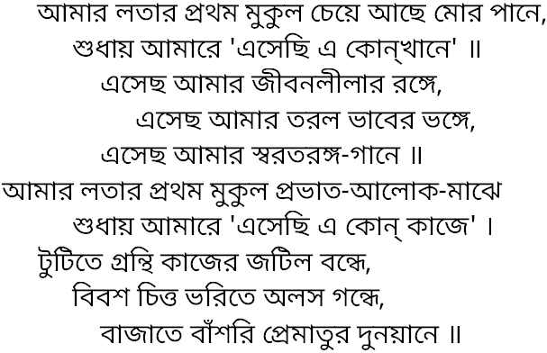 Tagore song amar latar pratham mukul