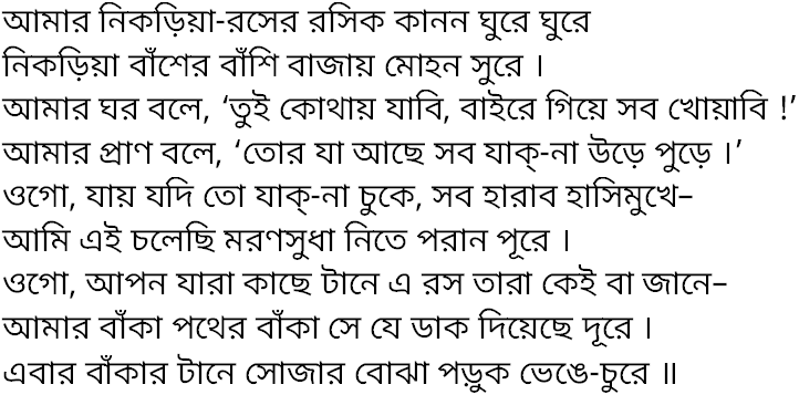 Tagore song amar nikoriya raser rasik