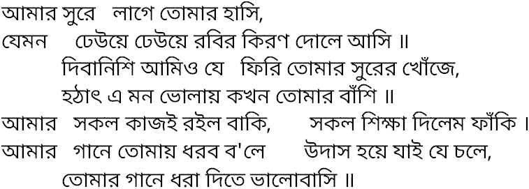 Tagore song amar sure lage tomar