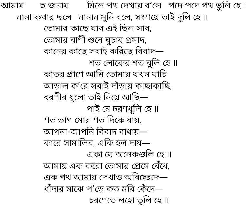 Tagore song amay chhajonay mile