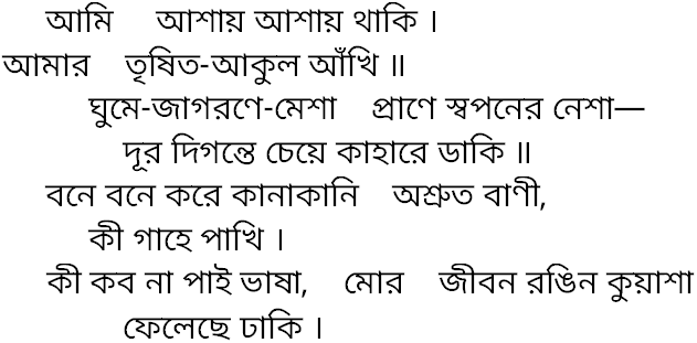 Tagore song ami ashay ashay thaki
