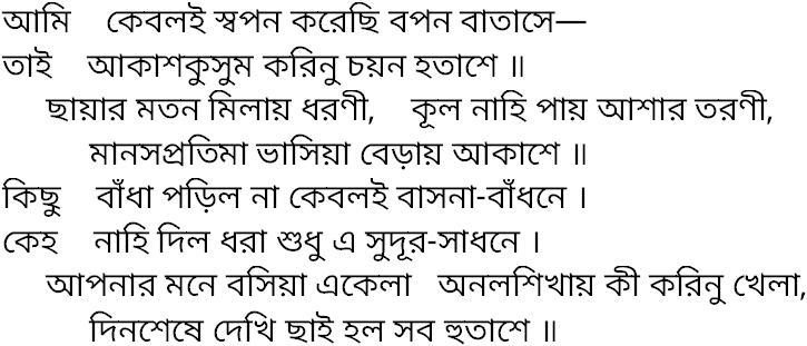 Tagore song ami keboli swapan