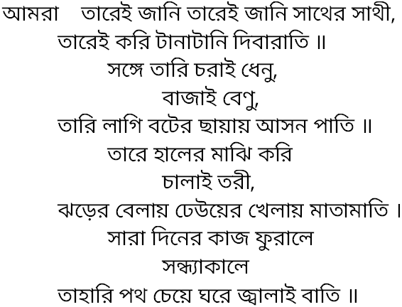 Tagore song amra tarei jani