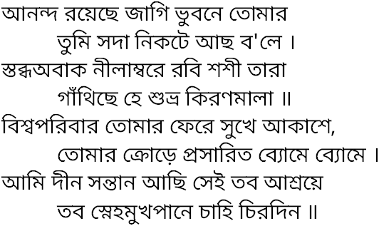 Tagore song ananda royechhe jagi