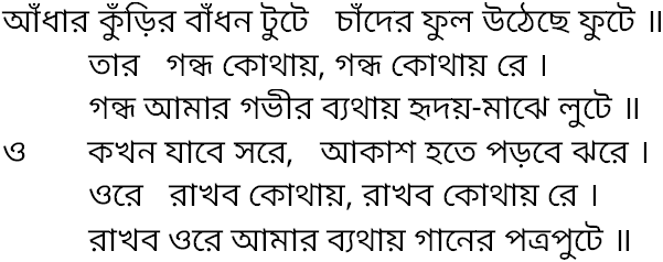 Tagore song adhar kurir badhon