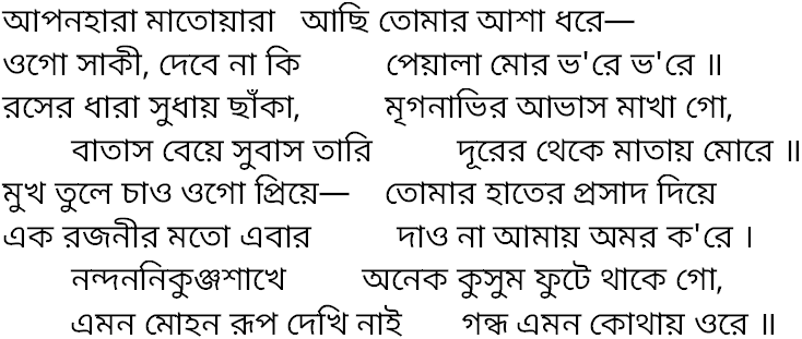 Tagore song aponhara matoyara