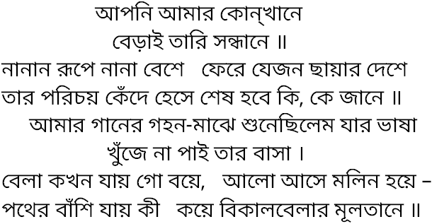 Tagore song aponi amar konkhane