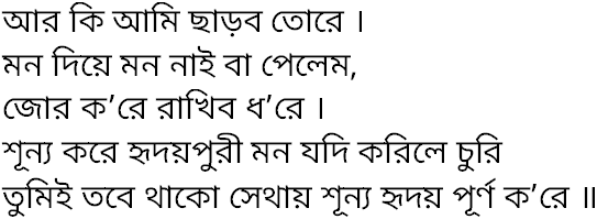 Tagore song ar ki ami chharbo tore