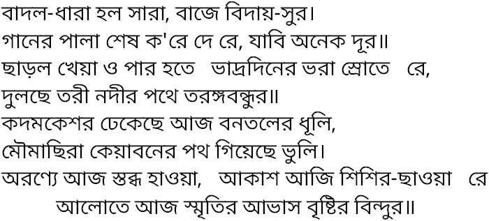 Tagore song badal dhara holo sara