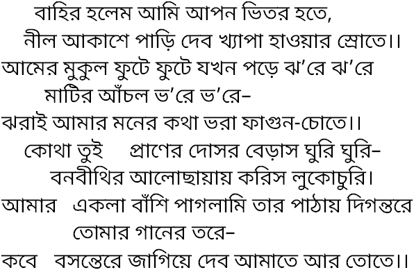 Tagore song bahir holem ami apon