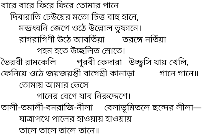 Tagore song bare bare phire