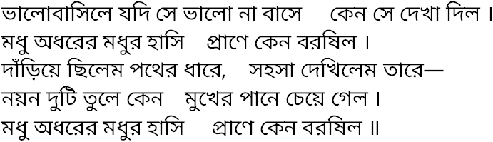 Tagore song bhalobasile jodi se
