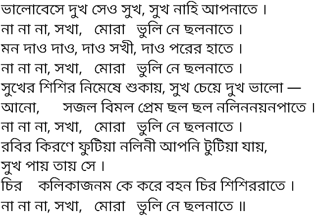 Tagore song bhalobese dukh seo sukh