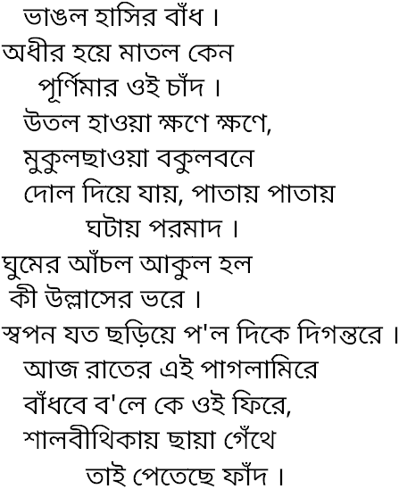 Tagore song bhanglo hasir badh
