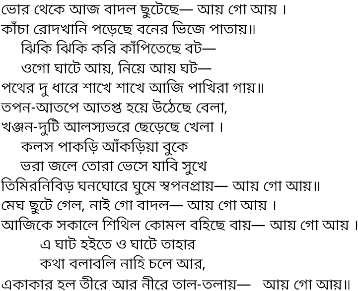Tagore song bhor theke aj
