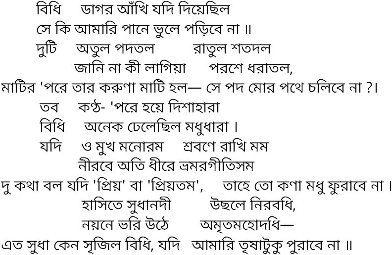 Tagore song bidhi dagar akhi