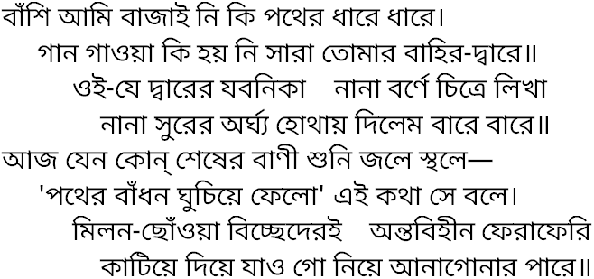 Tagore song banshi ami bajai ni