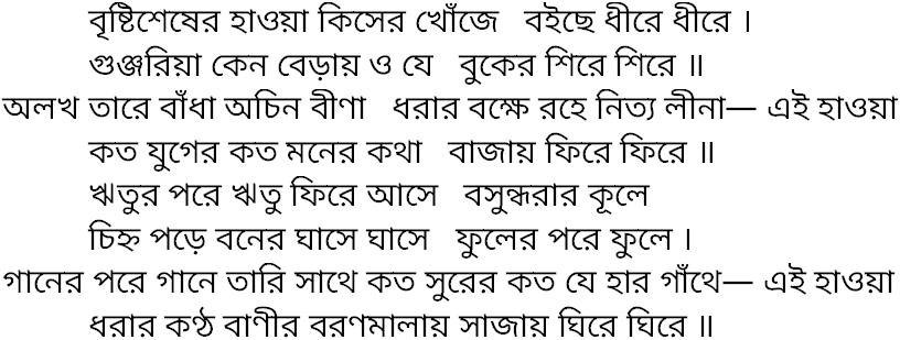 Tagore song bristisheser hawa