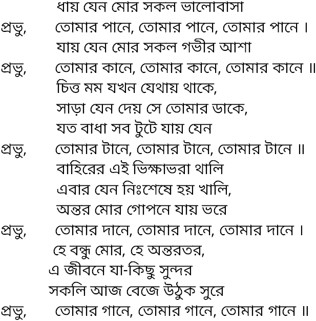 Tagore song dhay jeno mor sakol