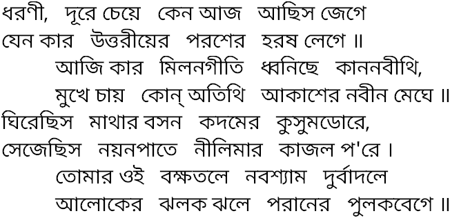 Tagore song dharani dure cheye