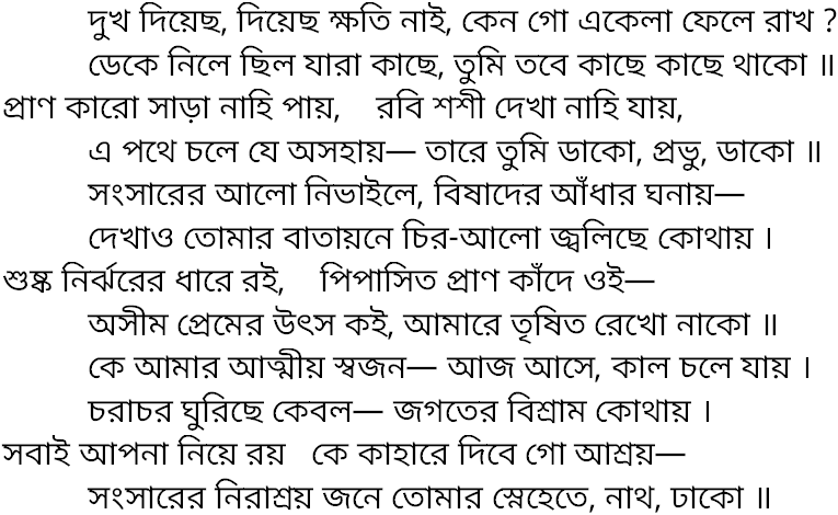 Tagore song dukh diyechho diyechho