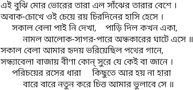 Tagore song ei bujhi mor bhorer