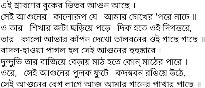 Tagore song ei shraboner buker