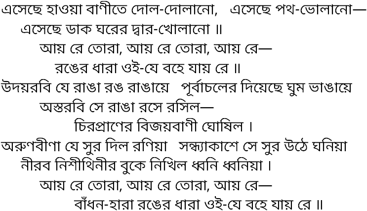 Tagore song esechhe hawa banite