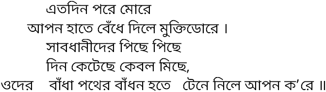 Tagore song etodin pare more