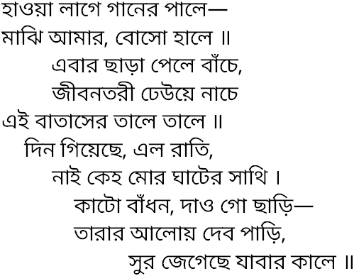 Tagore song hawa lage ganer pale