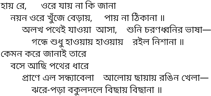 Tagore song hay re ore jay na