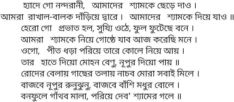 Tagore song hade go nandorani