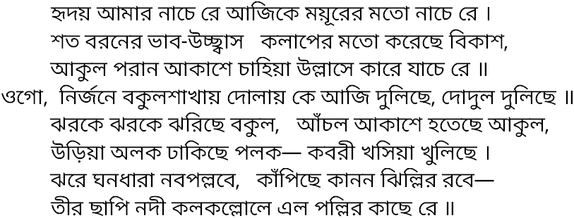 Tagore song hridoy amar nache re